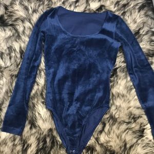 Blue velvet bodysuit